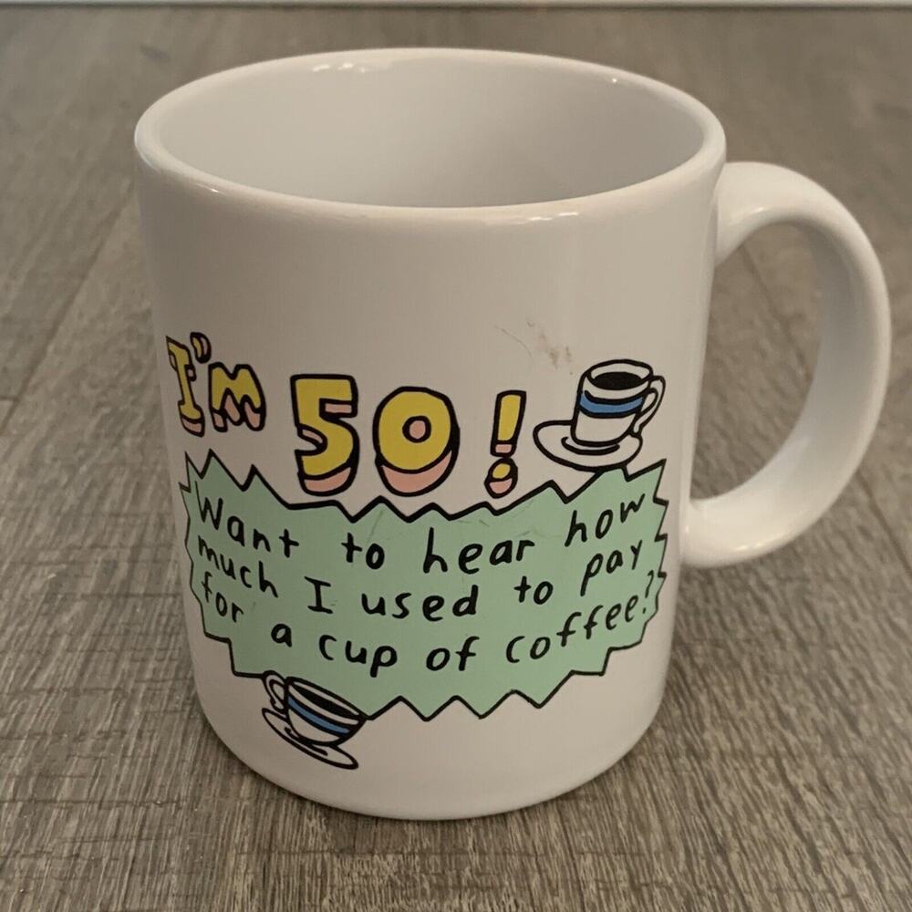 Shoebox Greetings I'm 50 Novelty Coffee Mug Vintage Birthday Gift